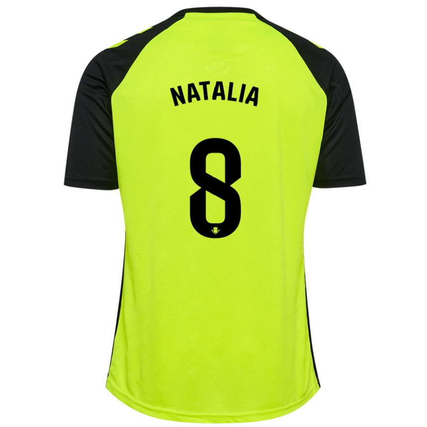 Niño Fútbol Camiseta Natalia Montilla Martinez #8 Amarillo Fluorescente Negro 2ª Equipación 2024/25 México