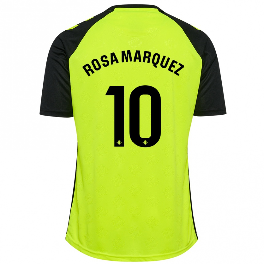 Niño Fútbol Camiseta Rosa Márquez Baena #10 Amarillo Fluorescente Negro 2ª Equipación 2024/25 México