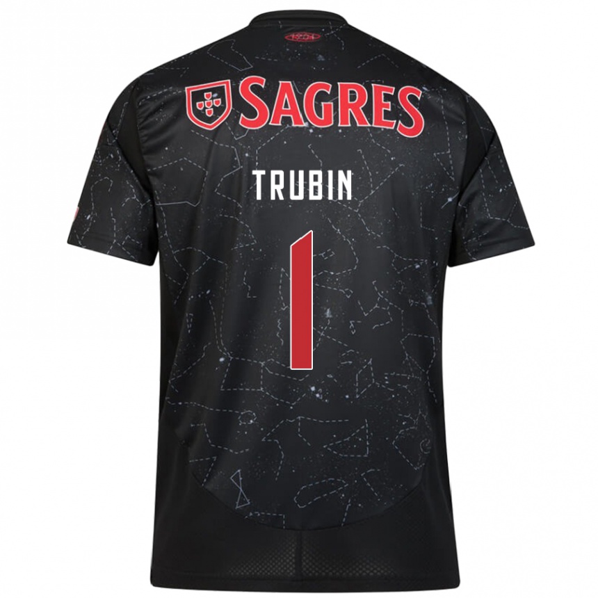 Niño Fútbol Camiseta Anatoliy Trubin #1 Negro Rojo 2ª Equipación 2024/25 México