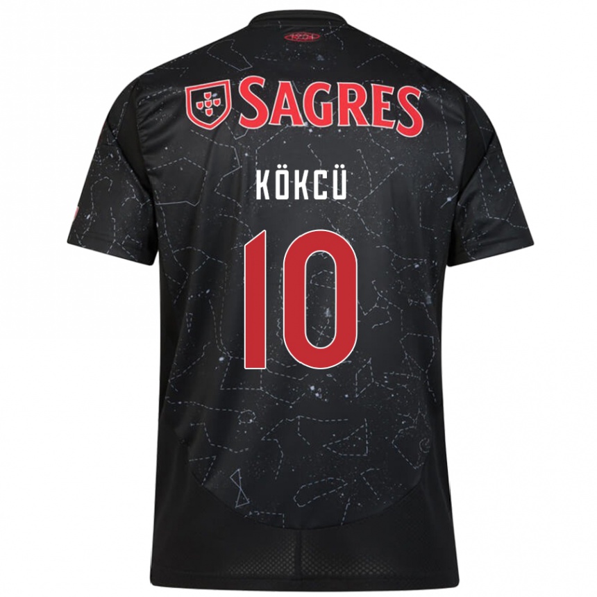 Niño Fútbol Camiseta Orkun Kökcü #10 Negro Rojo 2ª Equipación 2024/25 México