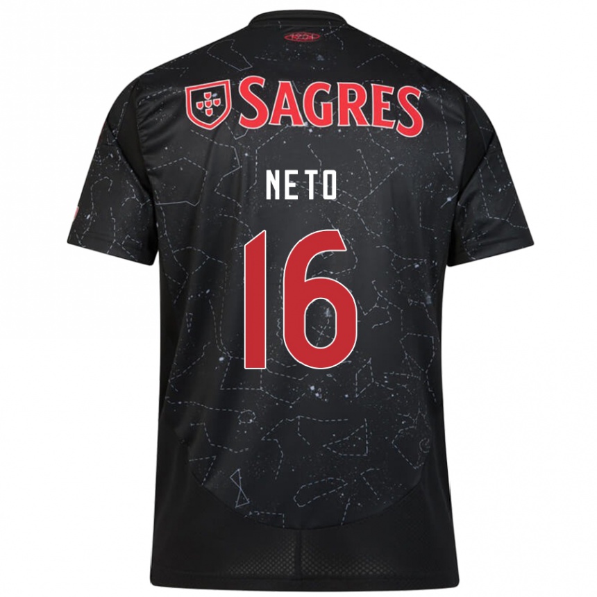 Niño Fútbol Camiseta Martim Neto #16 Negro Rojo 2ª Equipación 2024/25 México