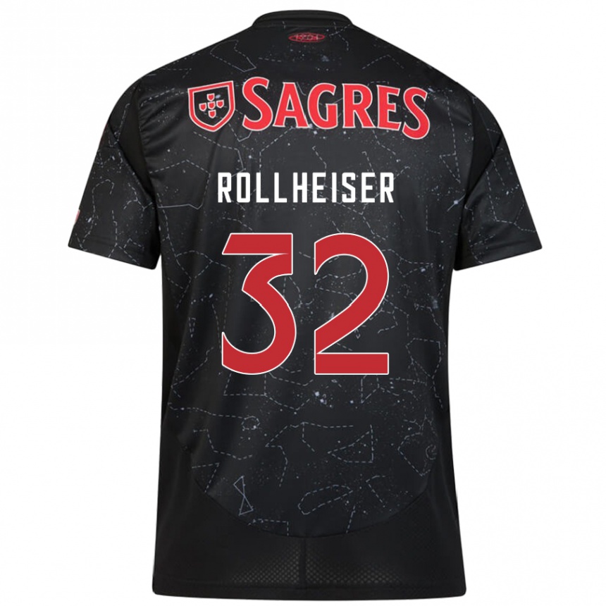 Niño Fútbol Camiseta Benjamín Rollheiser #32 Negro Rojo 2ª Equipación 2024/25 México