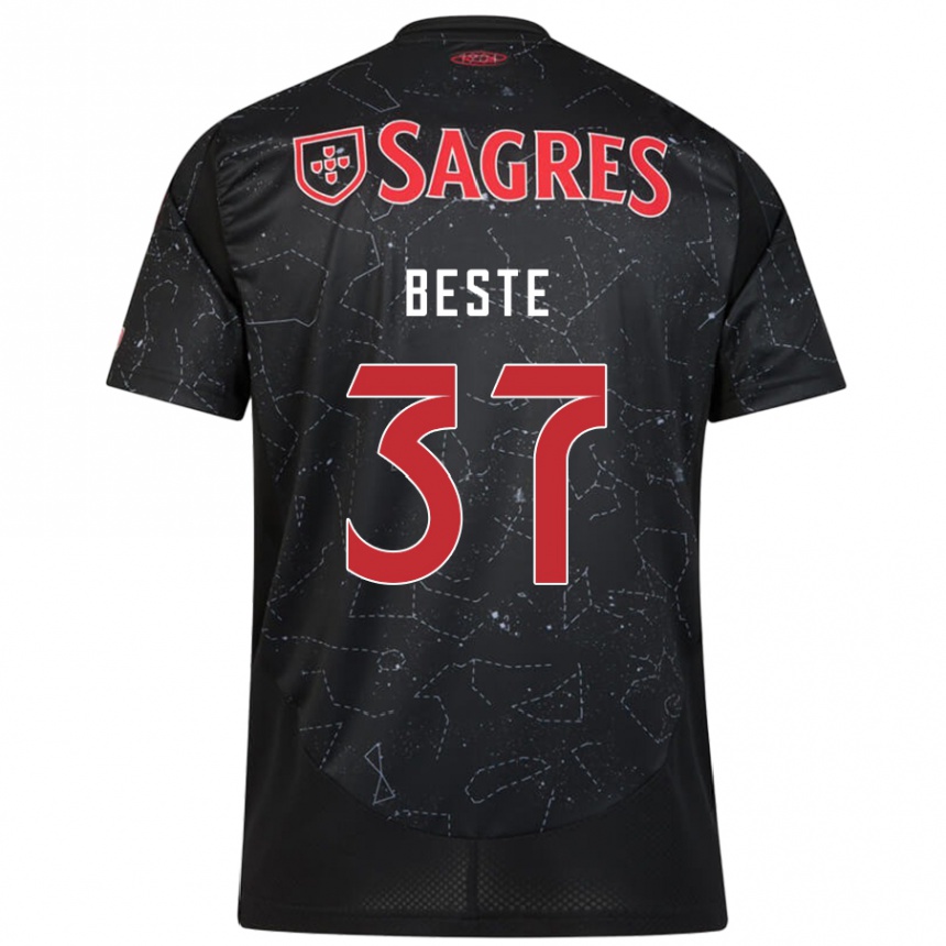 Niño Fútbol Camiseta Jan-Niklas Beste #37 Negro Rojo 2ª Equipación 2024/25 México