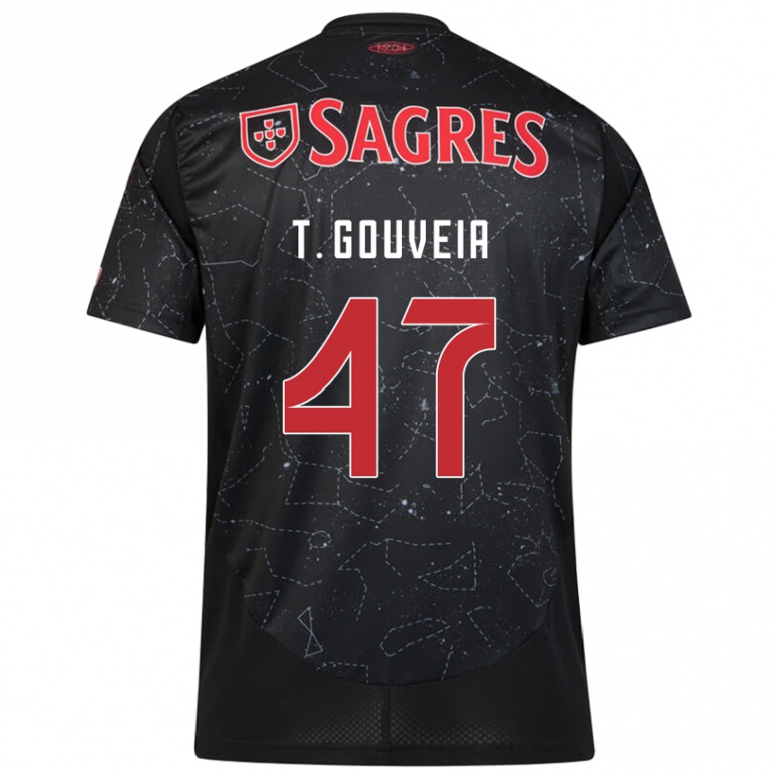 Niño Fútbol Camiseta Tiago Gouveia #47 Negro Rojo 2ª Equipación 2024/25 México