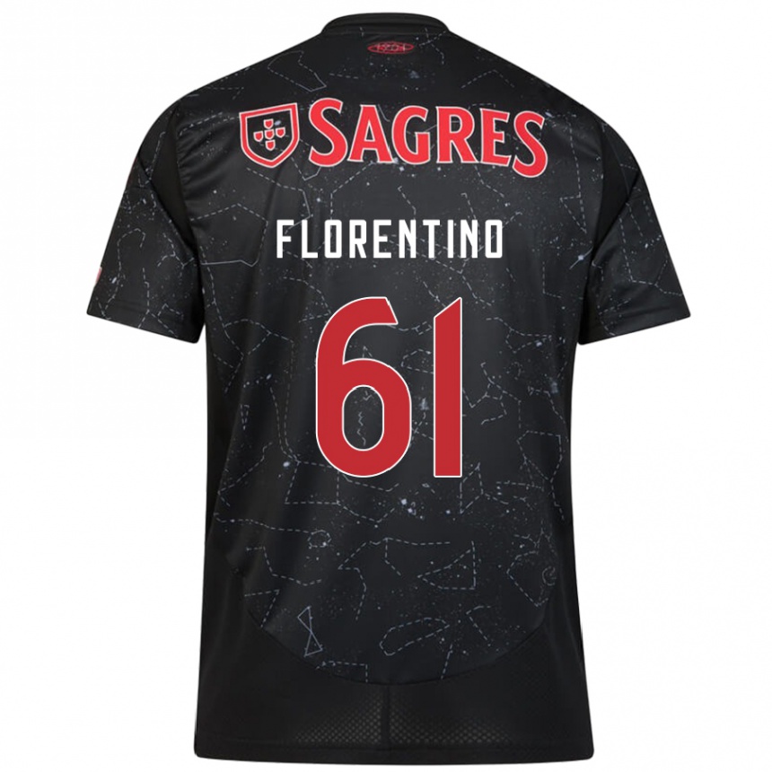 Niño Fútbol Camiseta Florentino #61 Negro Rojo 2ª Equipación 2024/25 México