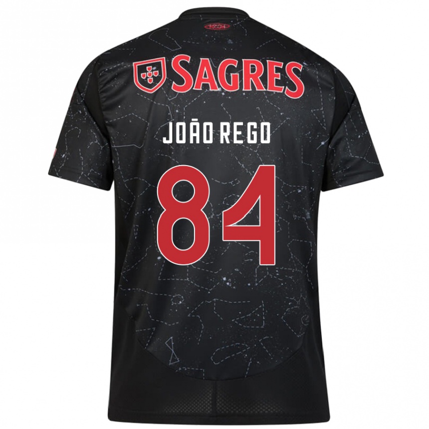 Niño Fútbol Camiseta João Rêgo #84 Negro Rojo 2ª Equipación 2024/25 México