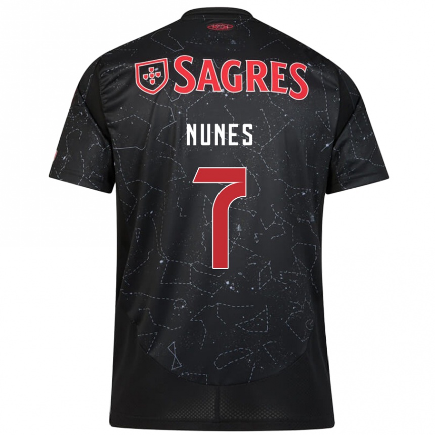 Niño Fútbol Camiseta Bernardo Nunes #7 Negro Rojo 2ª Equipación 2024/25 México