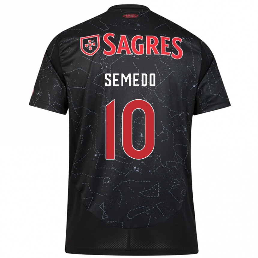 Niño Fútbol Camiseta Andreson Semedo #10 Negro Rojo 2ª Equipación 2024/25 México