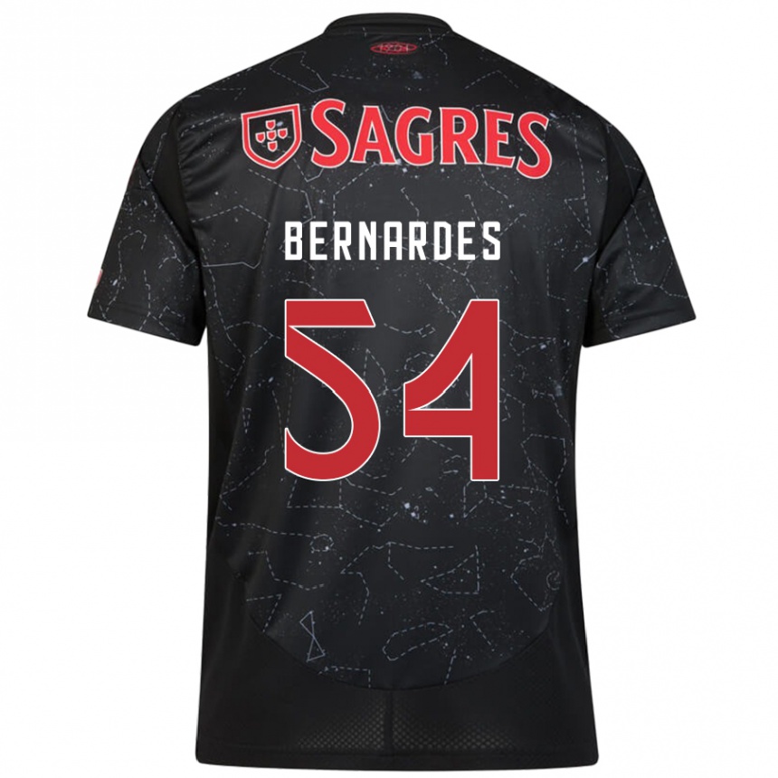 Niño Fútbol Camiseta Bernardes #54 Negro Rojo 2ª Equipación 2024/25 México