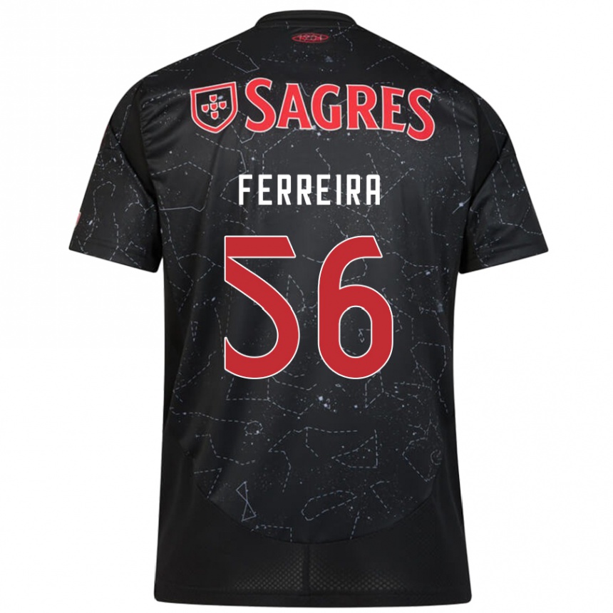 Niño Fútbol Camiseta Martim Ferreira #56 Negro Rojo 2ª Equipación 2024/25 México