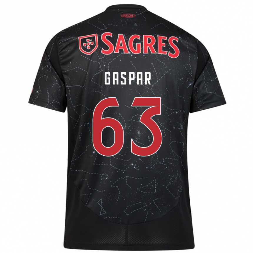 Niño Fútbol Camiseta Guilherme Gaspar #63 Negro Rojo 2ª Equipación 2024/25 México