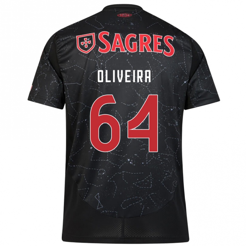 Niño Fútbol Camiseta Gonçalo Oliveira #64 Negro Rojo 2ª Equipación 2024/25 México