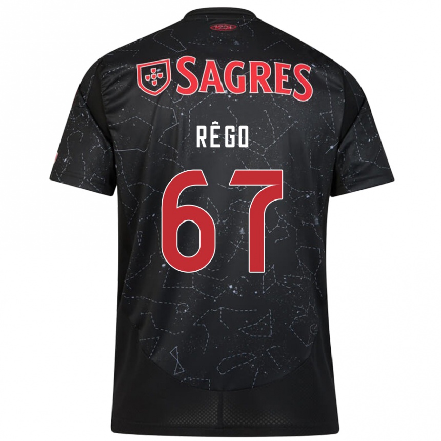 Niño Fútbol Camiseta Rodrigo Rêgo #67 Negro Rojo 2ª Equipación 2024/25 México