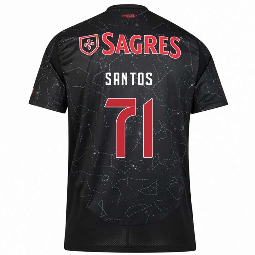 Niño Fútbol Camiseta Leandro Santos #71 Negro Rojo 2ª Equipación 2024/25 México