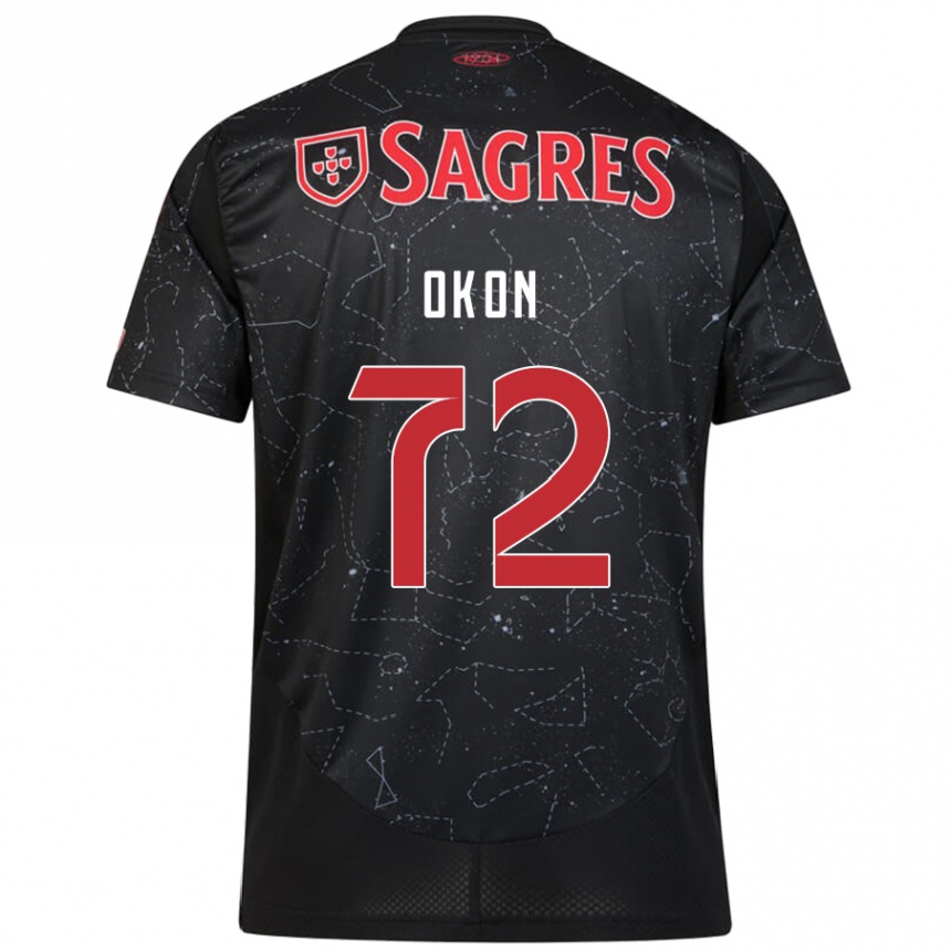 Niño Fútbol Camiseta Paul Okon #72 Negro Rojo 2ª Equipación 2024/25 México