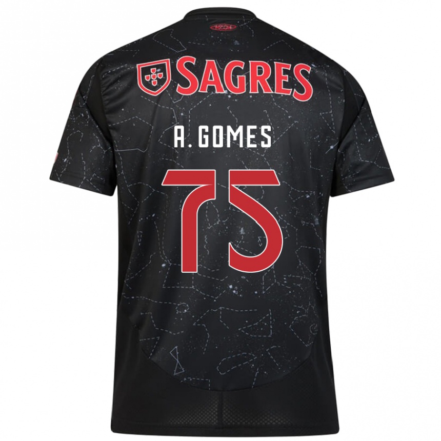 Niño Fútbol Camiseta André Gomes #75 Negro Rojo 2ª Equipación 2024/25 México