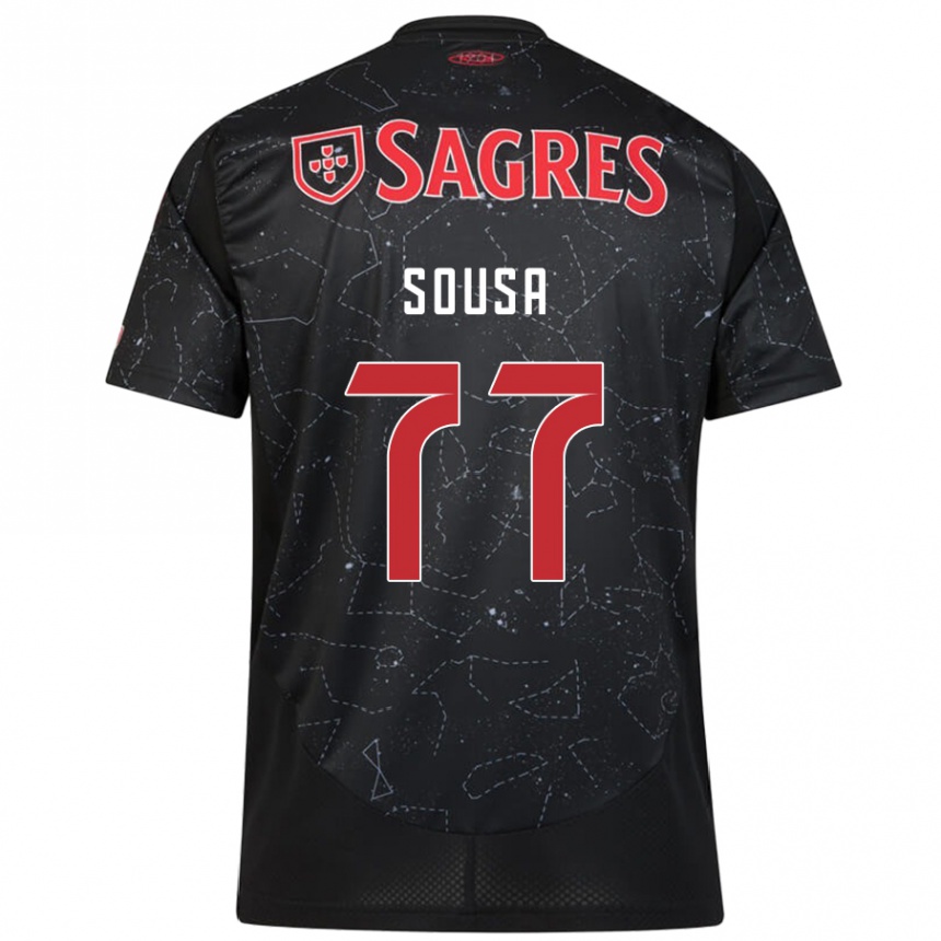 Niño Fútbol Camiseta Gerson Sousa #77 Negro Rojo 2ª Equipación 2024/25 México