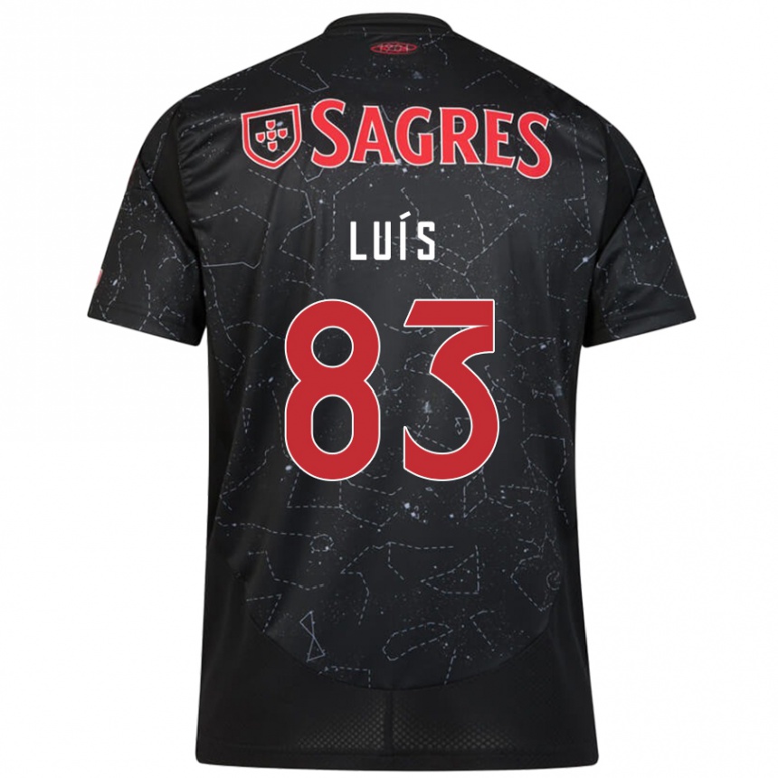 Niño Fútbol Camiseta Rafael Luís #83 Negro Rojo 2ª Equipación 2024/25 México