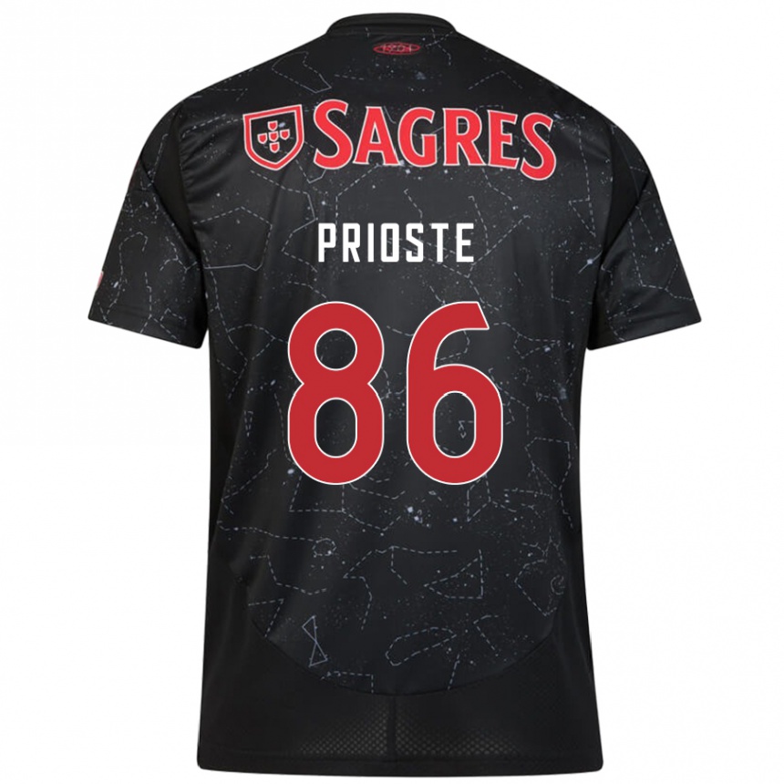 Niño Fútbol Camiseta Diogo Prioste #86 Negro Rojo 2ª Equipación 2024/25 México