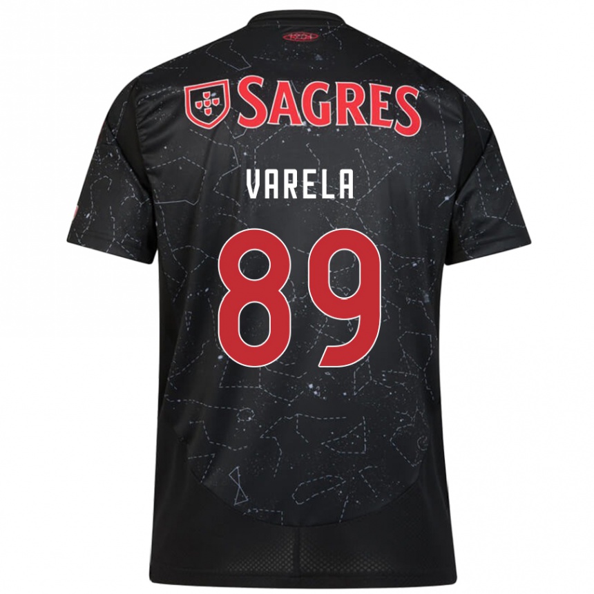 Niño Fútbol Camiseta Gustavo Varela #89 Negro Rojo 2ª Equipación 2024/25 México