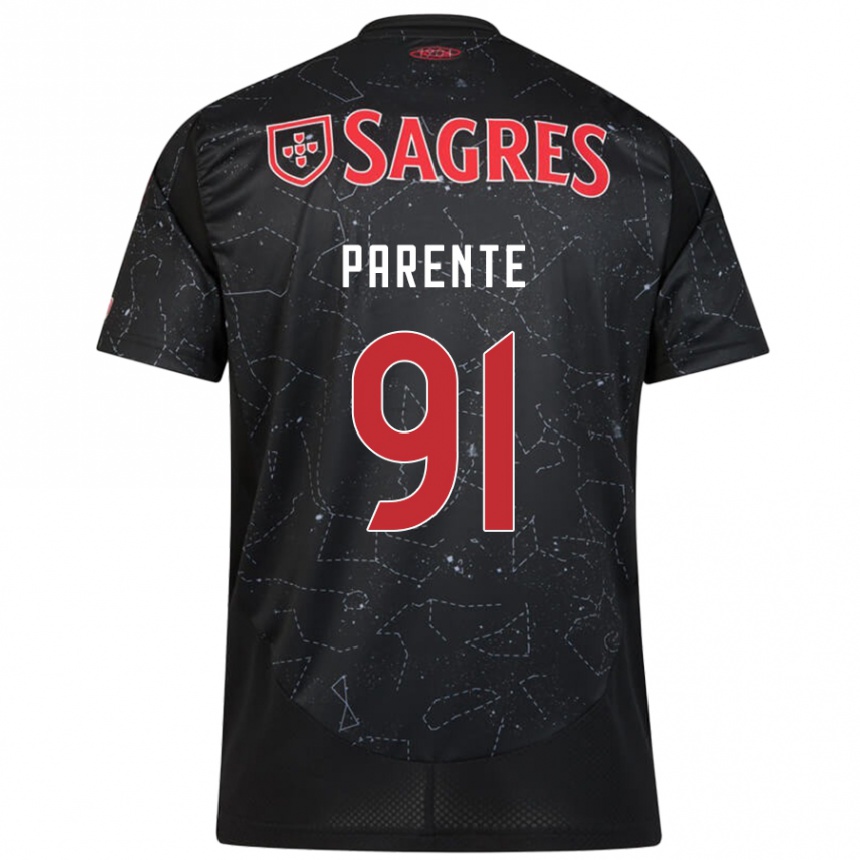 Niño Fútbol Camiseta Tiago Parente #91 Negro Rojo 2ª Equipación 2024/25 México