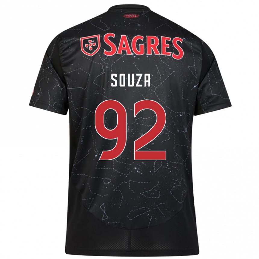 Niño Fútbol Camiseta Pedro Souza #92 Negro Rojo 2ª Equipación 2024/25 México