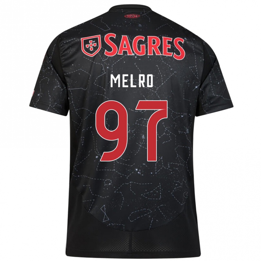 Niño Fútbol Camiseta José Melro #97 Negro Rojo 2ª Equipación 2024/25 México