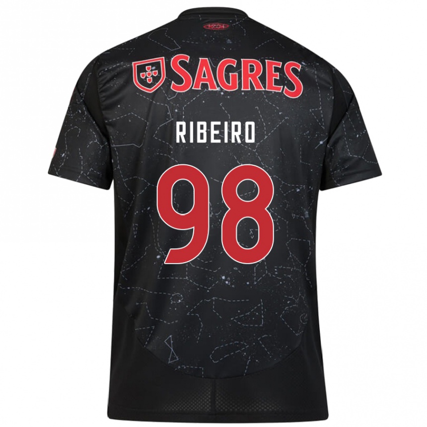 Niño Fútbol Camiseta Ricardo Ribeiro #98 Negro Rojo 2ª Equipación 2024/25 México