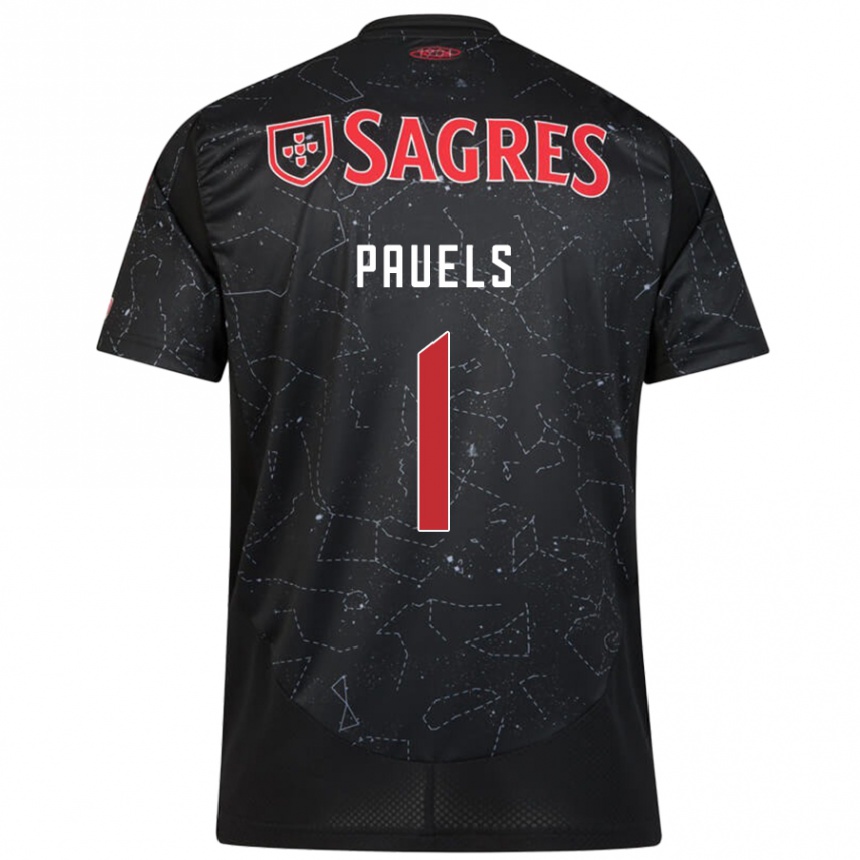 Niño Fútbol Camiseta Lena Pauels #1 Negro Rojo 2ª Equipación 2024/25 México