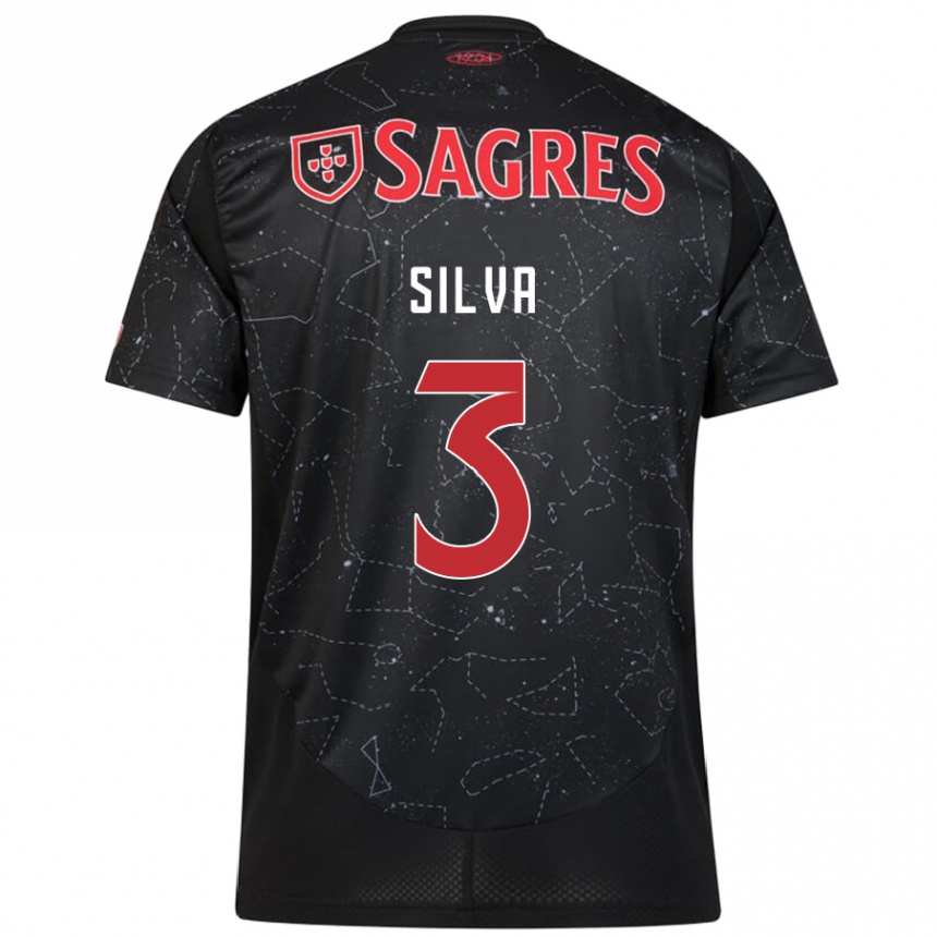 Niño Fútbol Camiseta Joana Silva #3 Negro Rojo 2ª Equipación 2024/25 México