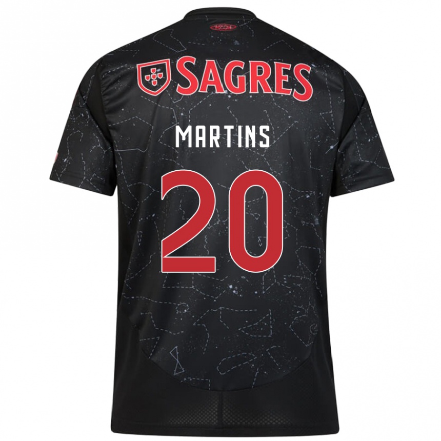 Niño Fútbol Camiseta Lara Martins #20 Negro Rojo 2ª Equipación 2024/25 México