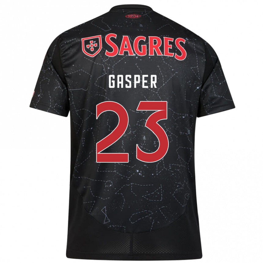 Niño Fútbol Camiseta Anna Gasper #23 Negro Rojo 2ª Equipación 2024/25 México