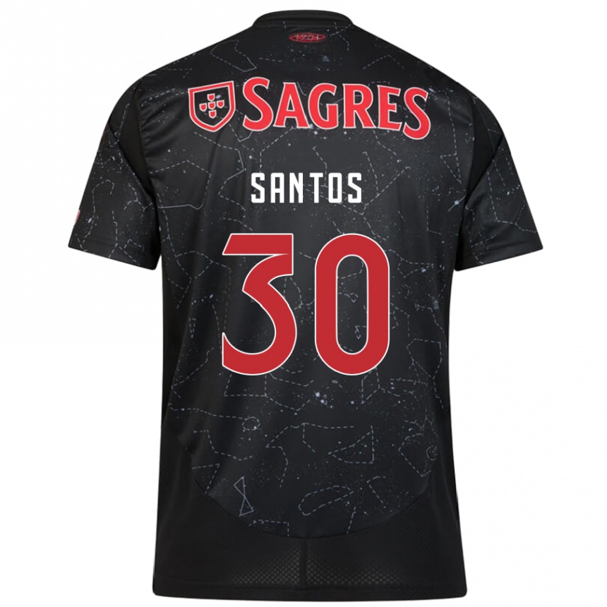 Niño Fútbol Camiseta Daniela Santos #30 Negro Rojo 2ª Equipación 2024/25 México