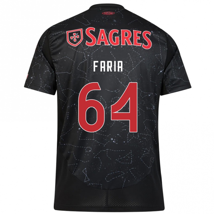 Niño Fútbol Camiseta Hugo Faria #64 Negro Rojo 2ª Equipación 2024/25 México