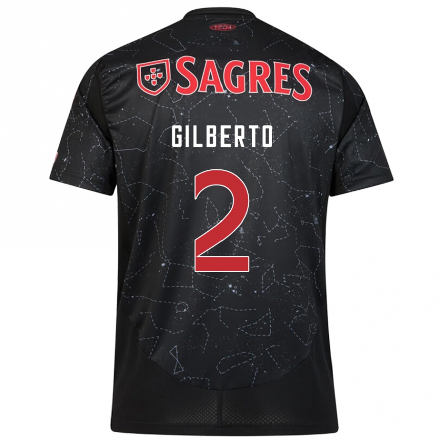 Niño Fútbol Camiseta Gilberto #2 Negro Rojo 2ª Equipación 2024/25 México