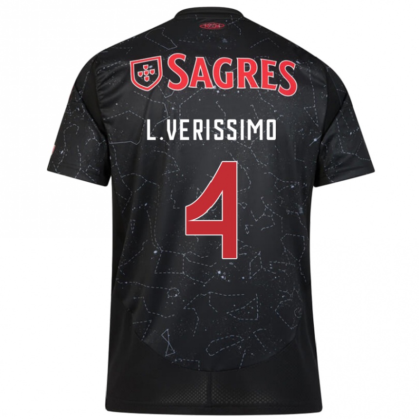 Niño Fútbol Camiseta Lucas Verissimo #4 Negro Rojo 2ª Equipación 2024/25 México