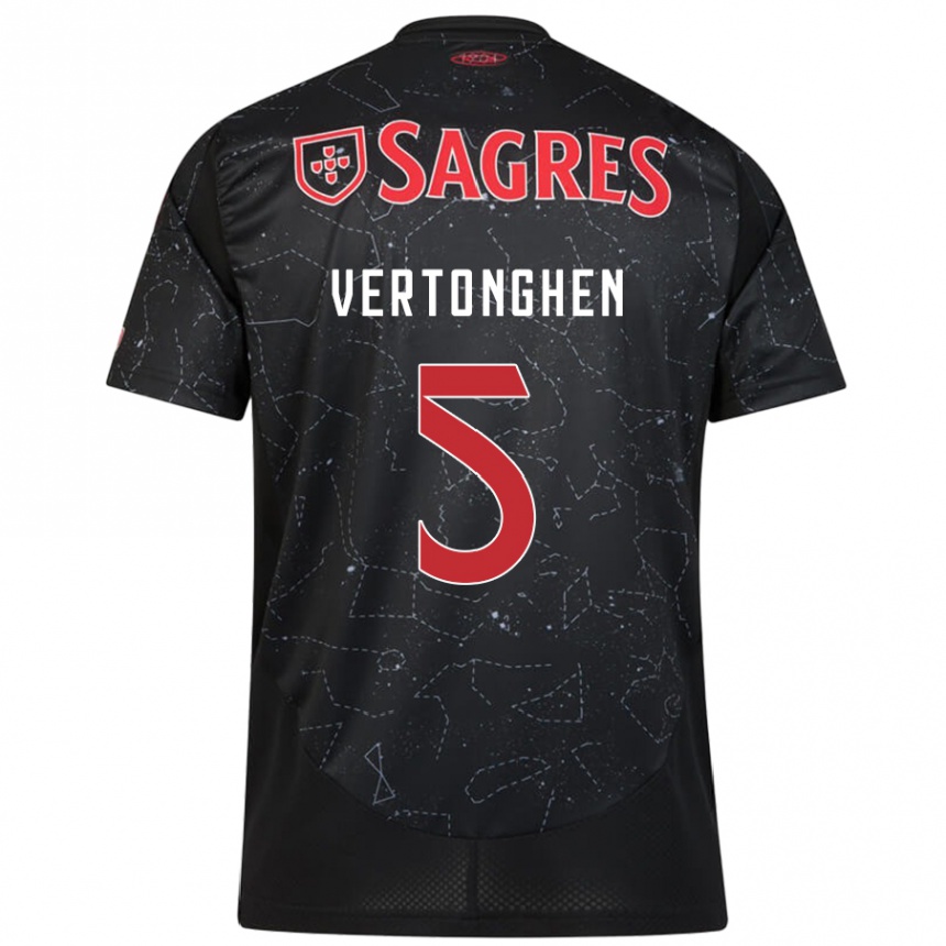 Niño Fútbol Camiseta Jan Vertonghen #5 Negro Rojo 2ª Equipación 2024/25 México