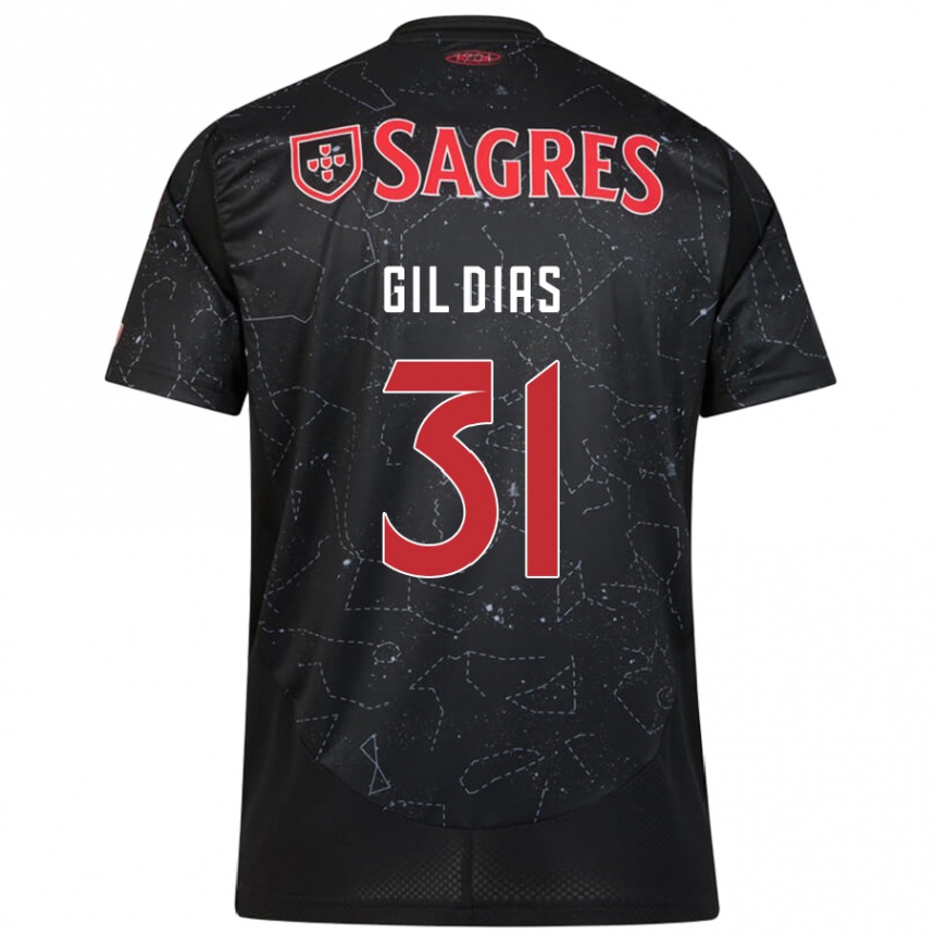 Niño Fútbol Camiseta Gil Dias #31 Negro Rojo 2ª Equipación 2024/25 México