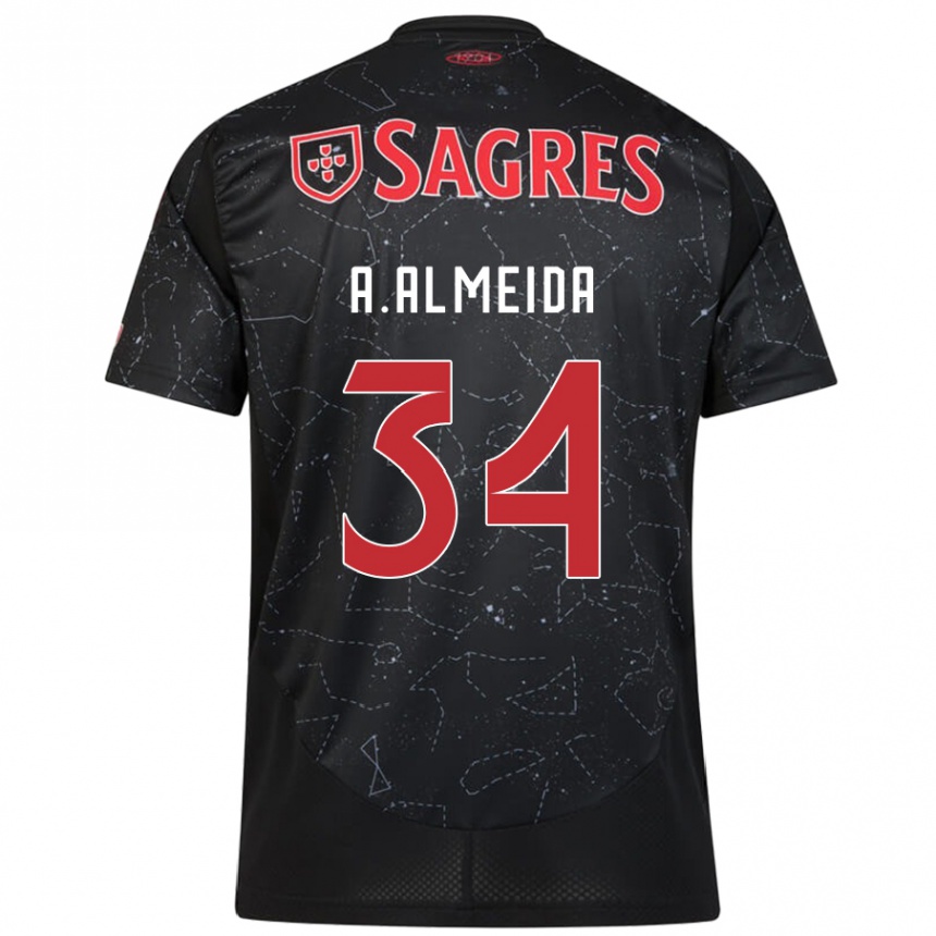 Niño Fútbol Camiseta Andre Almeida #34 Negro Rojo 2ª Equipación 2024/25 México