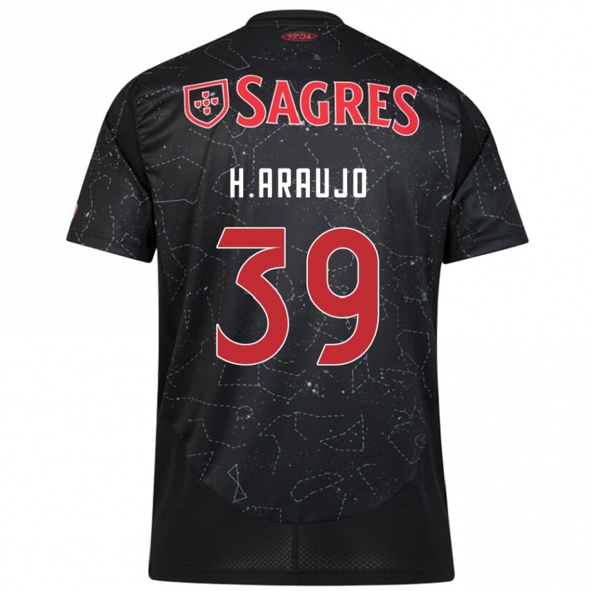 Niño Fútbol Camiseta Henrique Araujo #39 Negro Rojo 2ª Equipación 2024/25 México