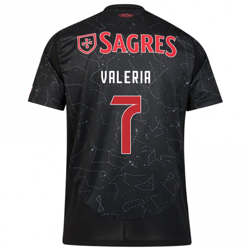 Niño Fútbol Camiseta Valeria #7 Negro Rojo 2ª Equipación 2024/25 México