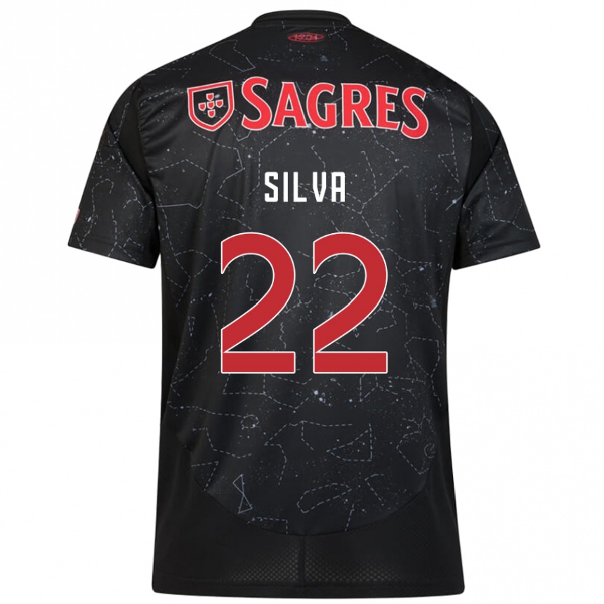 Niño Fútbol Camiseta Amelia Silva #22 Negro Rojo 2ª Equipación 2024/25 México