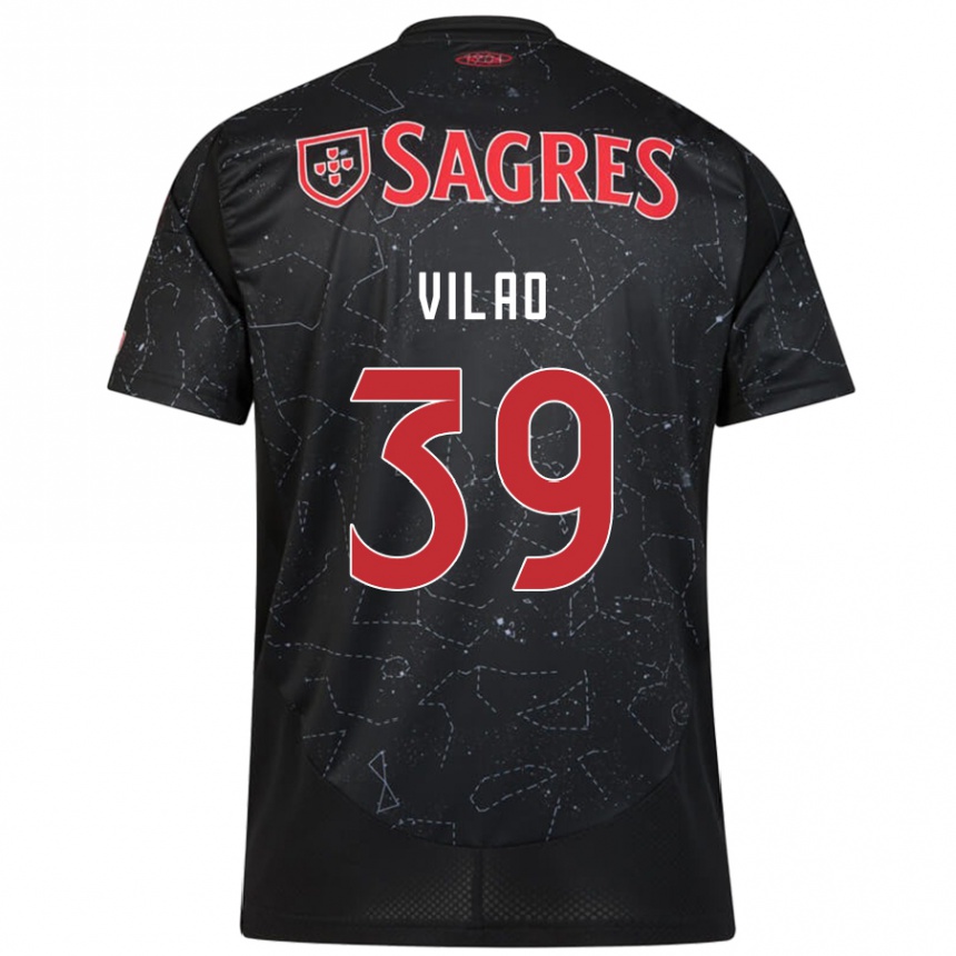 Niño Fútbol Camiseta Carolina Vilao #39 Negro Rojo 2ª Equipación 2024/25 México