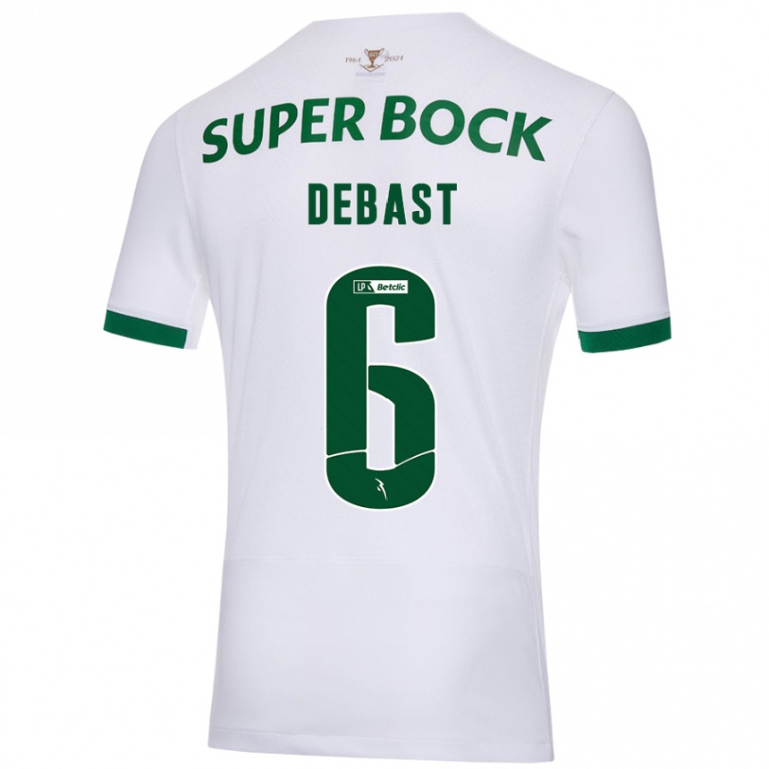 Niño Fútbol Camiseta Zeno Debast #6 Blanco Verde 2ª Equipación 2024/25 México