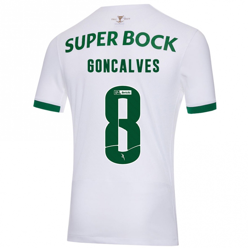 Niño Fútbol Camiseta Pedro Gonçalves #8 Blanco Verde 2ª Equipación 2024/25 México