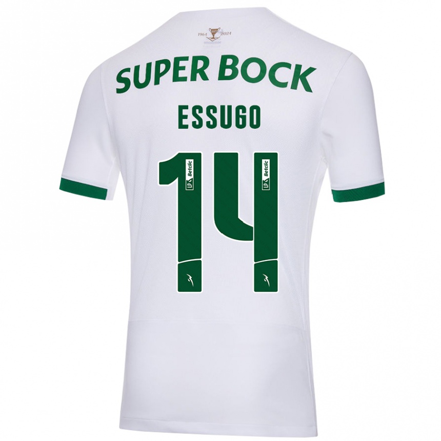 Niño Fútbol Camiseta Dário Essugo #14 Blanco Verde 2ª Equipación 2024/25 México