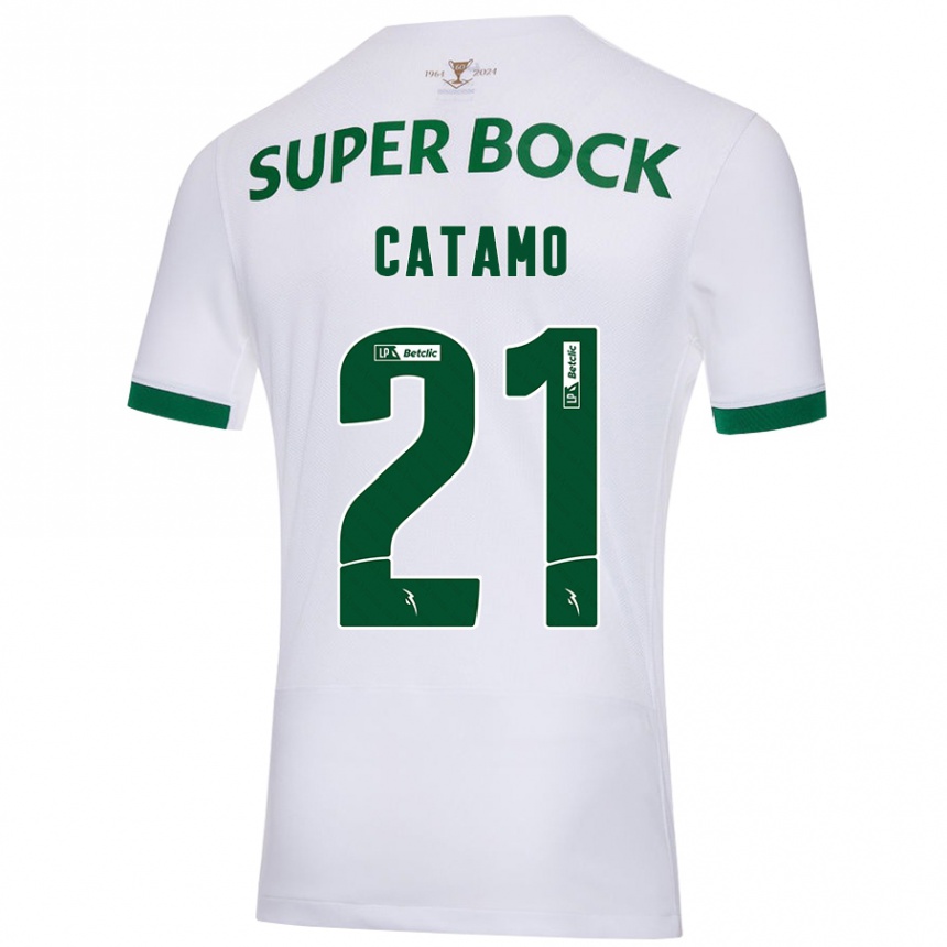 Niño Fútbol Camiseta Geny Catamo #21 Blanco Verde 2ª Equipación 2024/25 México