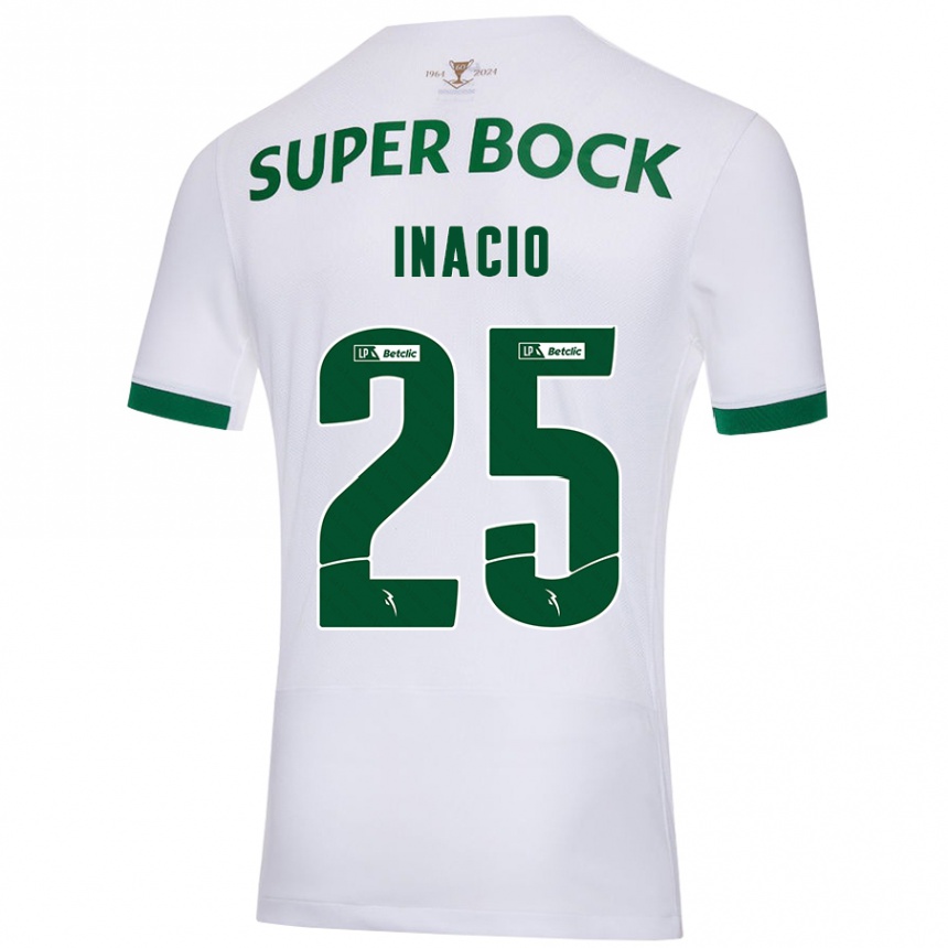 Niño Fútbol Camiseta Gonçalo Inácio #25 Blanco Verde 2ª Equipación 2024/25 México