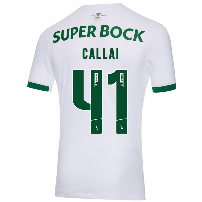 Niño Fútbol Camiseta Diego Callai #41 Blanco Verde 2ª Equipación 2024/25 México