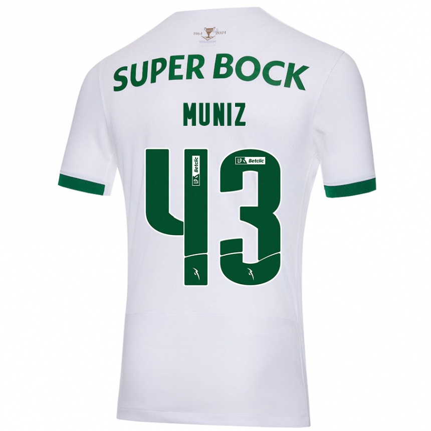 Niño Fútbol Camiseta João Muniz #43 Blanco Verde 2ª Equipación 2024/25 México